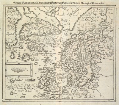 A Map of Iceland circa 1588 by Unknown